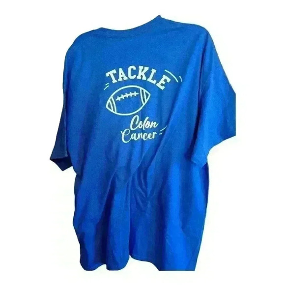 Support Colon Cancer Tee Shirt Royal Blue 2XL Gildan Heavy Cotton Unisex - Picture 2 of 5